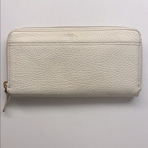 White Fossil Clutch Wallet
